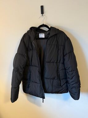 Old Navy Black Men's Puffer Jacket with Hood NWT
